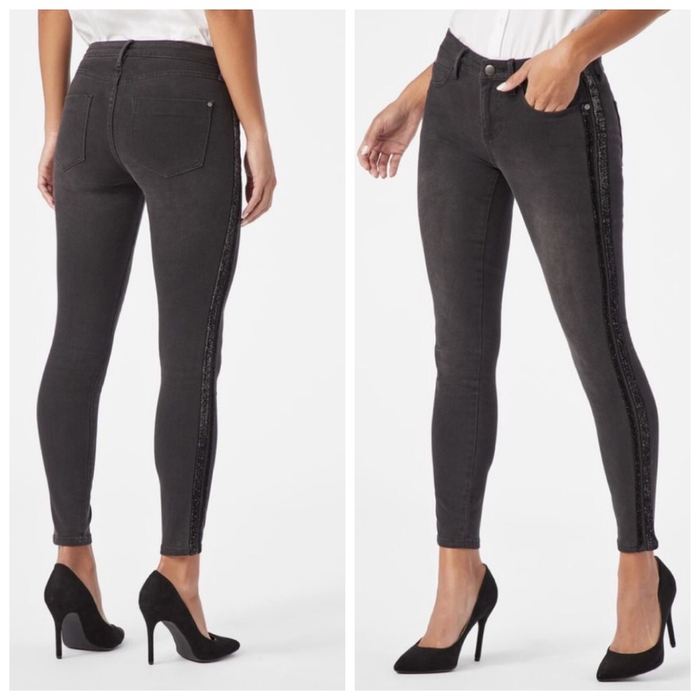 Boutique Dark Gray 98% Cotton Jean Side Accent NWT Size 28 - 30 - 32
